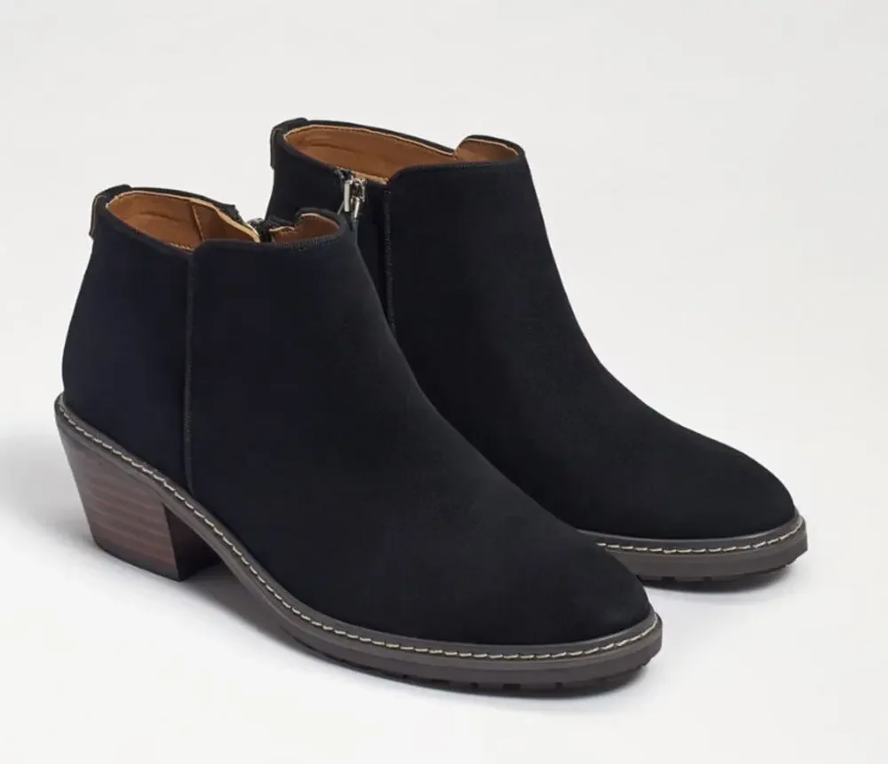 Sam Edelman Pryce Rain Repellent Suede Bootie Boot Black Size 8.5 NEW